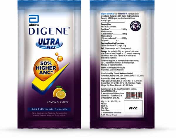 Digene Ultra Fizz Lemon Antacid Sachet Of 6.25 G