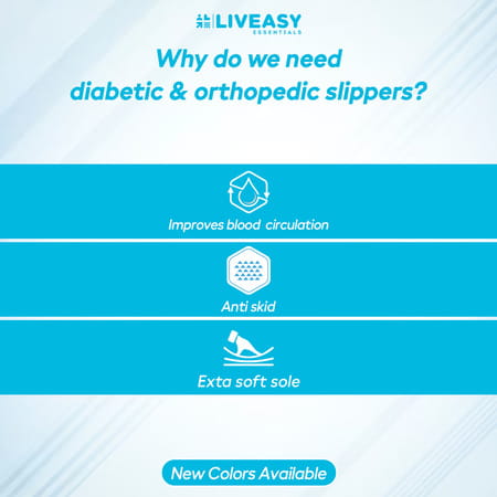 Liveasy Essentials Diabetic & Orthopedic Men Blue Uk 1 Slipper 1 Pair