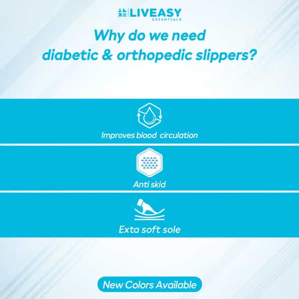 Liveasy Essentials Diabetic & Orthopedic Men Blue Uk 1 Slipper 1 Pair