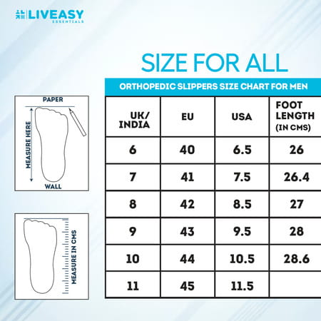 Liveasy Essentials Diabetic & Orthopedic Men Blue Uk 1 Slipper 1 Pair