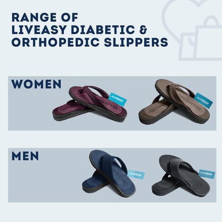 Liveasy Essentials Diabetic & Orthopedic Men Blue Uk 1 Slipper 1 Pair