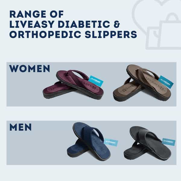 Liveasy Essentials Diabetic & Orthopedic Men Blue Uk 1 Slipper 1 Pair