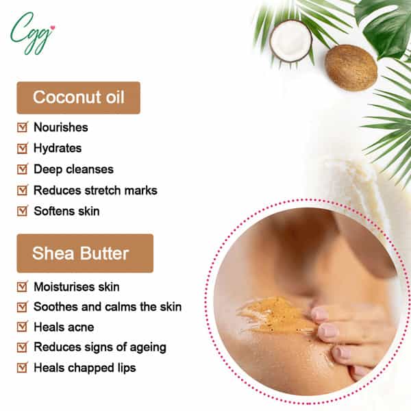 Cgg Cosmetics Coconut & Shea Butter Gel Exfoliating Body Scrub - 140 Gm