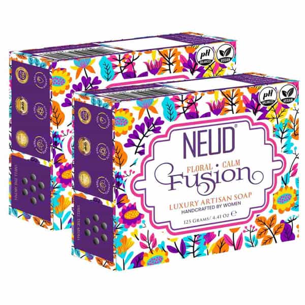 Neud Floral Luxury Artisan Handmade Soaps Bar Calming & Skin Repair - Pack 2 | 125Gm Each