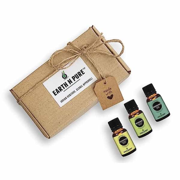 Earth N Pure Eucalyptus Peppermint & Rosemary Essential Oils | Pack Of 3 | 100% Pure (15 Ml)