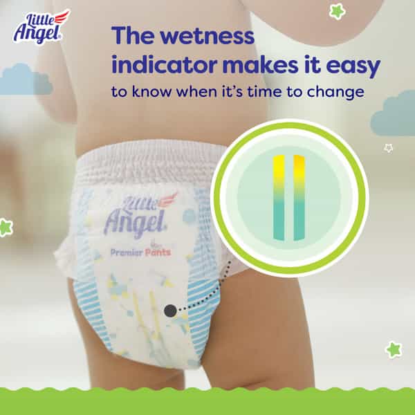 Little Angel Premier Pants Baby Diapers Small (S) Size 72 Count Pack Of 2 36 Count/Pack 5-8 Kg