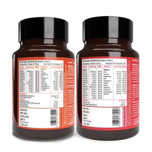 Hk Vitals Multivitamin Plus Women & Men (2X30 Tabs) | Energy | Immunity & Skin Support
