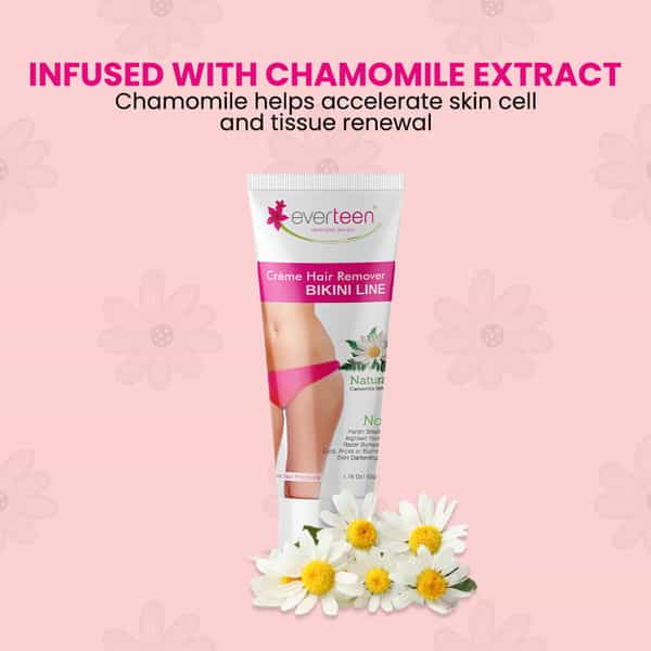 Everteen Hair Remover Cream For Bikini Line & Underarms - 2 Packs (50Gm Each)
