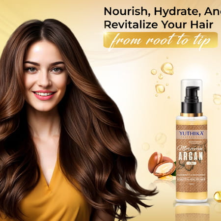 Yuthika Argan Hair Oil 100ml | Moroccan Argan Oil | Silky Shiny Nourished Hair - All Hair Types