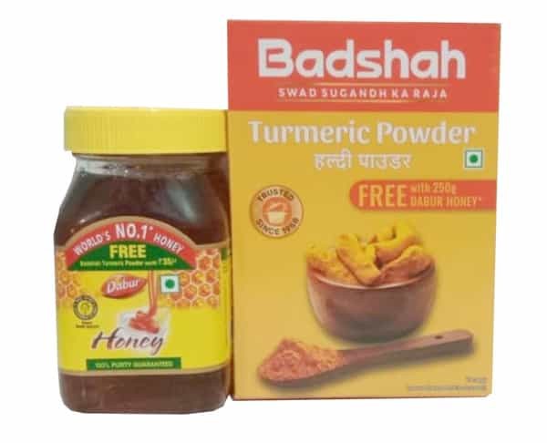 Dabur Honey 100% Pure 250Gm With Free (Badshah Turmeric Powder 75Gm)