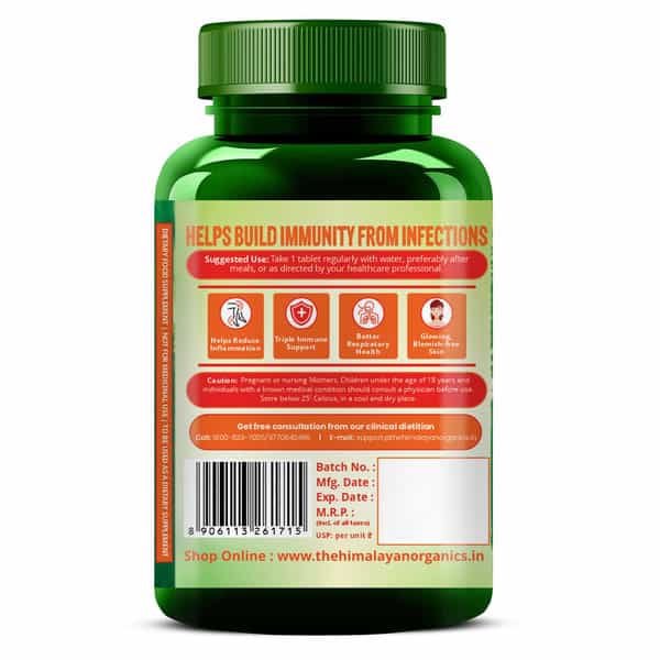 Vlado's Himalayan Organics Vitamin C 1000Mg Tablets From Amla Extracts - 120 Veg Tablets