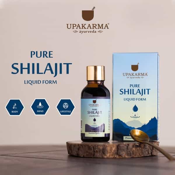 Upakarma Ayurveda Pure Ayurvedic Raw Shilajit/Shilajeet Liquid - 30Ml