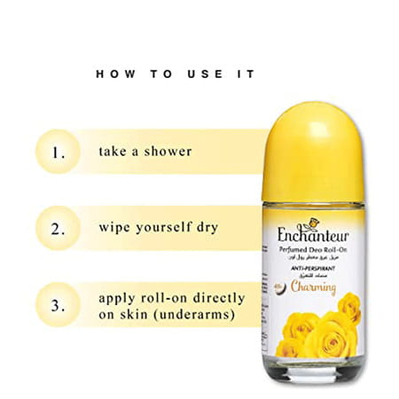 Enchanteur Charming Roll-On Deodorant For Women 50ml With Roses Muguets & Cedarwood Extracts