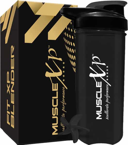 Musclexp Gym Shaker Fit Xp Blender 700 Ml For Protein Bpa Free Material Sipper Bottle (Black)