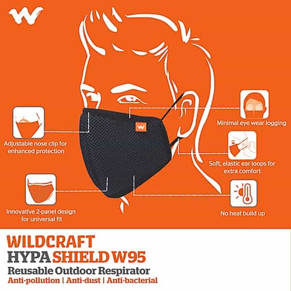 Wildcraft Supermask W95 Reusable Outdoor Respirator Mask Anti-Dust Anti-Bacterial Anti-Pollution L