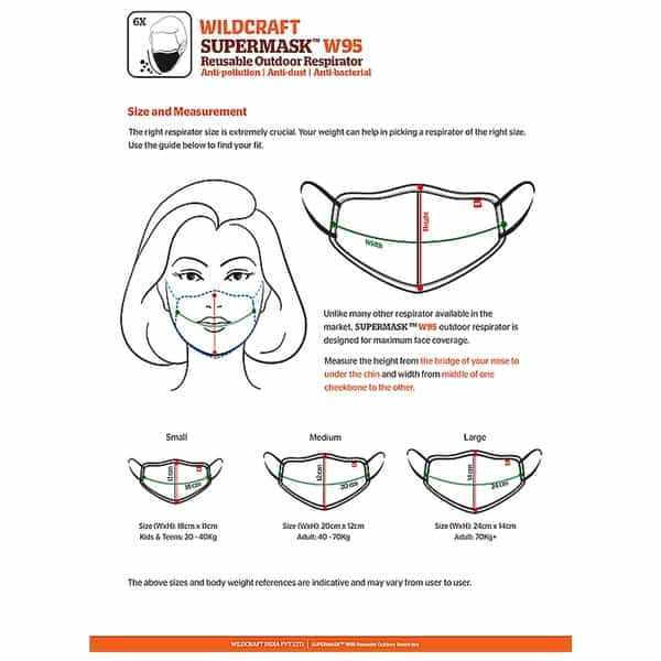 Wildcraft Supermask W95 Reusable Outdoor Respirator Mask Anti-Dust Anti-Bacterial Anti-Pollution L