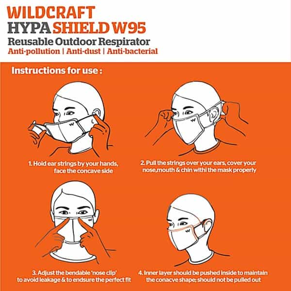 Wildcraft Supermask W95 Reusable Outdoor Respirator Mask Anti-Dust Anti-Bacterial Anti-Pollution L