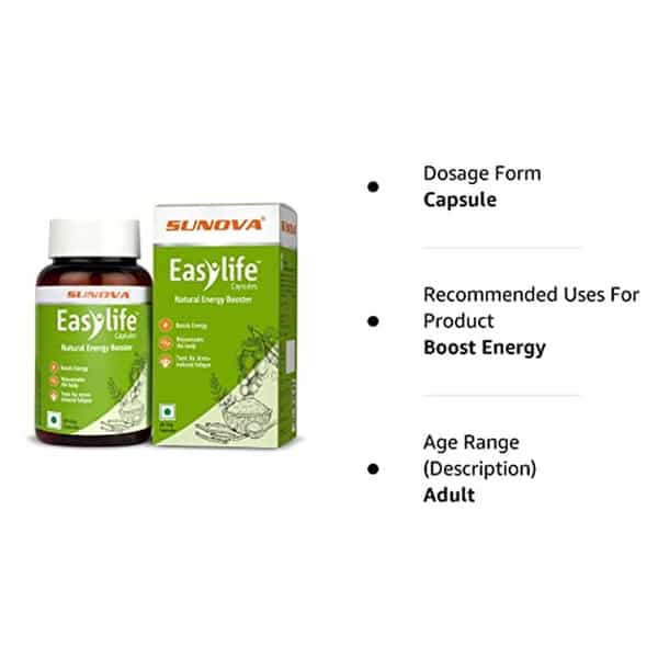 Sunova Easylife - Moringa Spirulina Ashwagandha Grape Seed Gokshura(60 Capsules)
