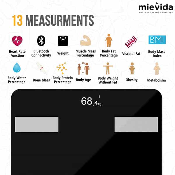 Mievida Fit Ultra Bt Digital Full Body Composition Monitor | Smart Body Weight Machine
