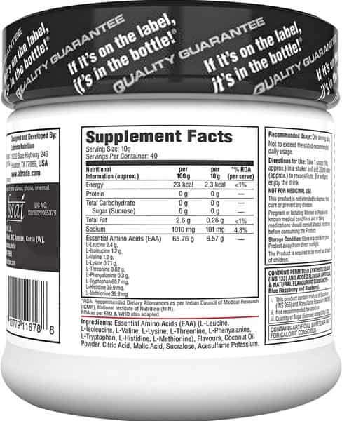 Labrada Eaa Power Essential Amino Acid Complex - 0.88 Lbs (400G) (Blue Razzberry)
