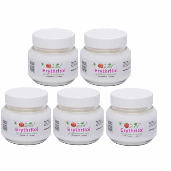 So Sweet Erythritol Powder 200Gm Sugar Free 100% Natural Sweetener For Diabetes (Pack Of 5)