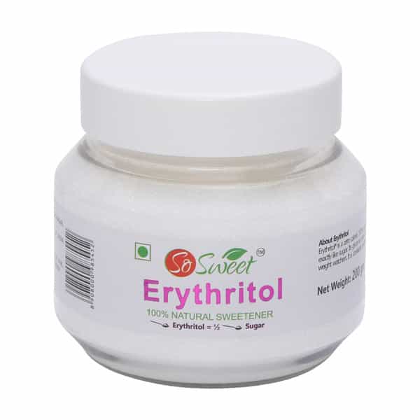 So Sweet Erythritol Powder 200Gm Sugar Free 100% Natural Sweetener For Diabetes (Pack Of 5)