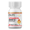 Inlife Vitamin D3 Cholecalciferol Supplement For Men Women 2000 Iu - 60 Liquid Filled Capsules