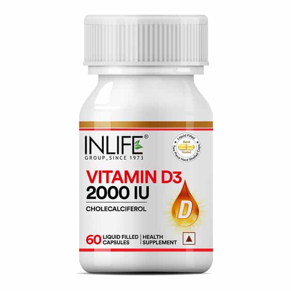 Inlife Vitamin D3 Cholecalciferol Supplement For Men Women 2000 Iu - 60 Liquid Filled Capsules