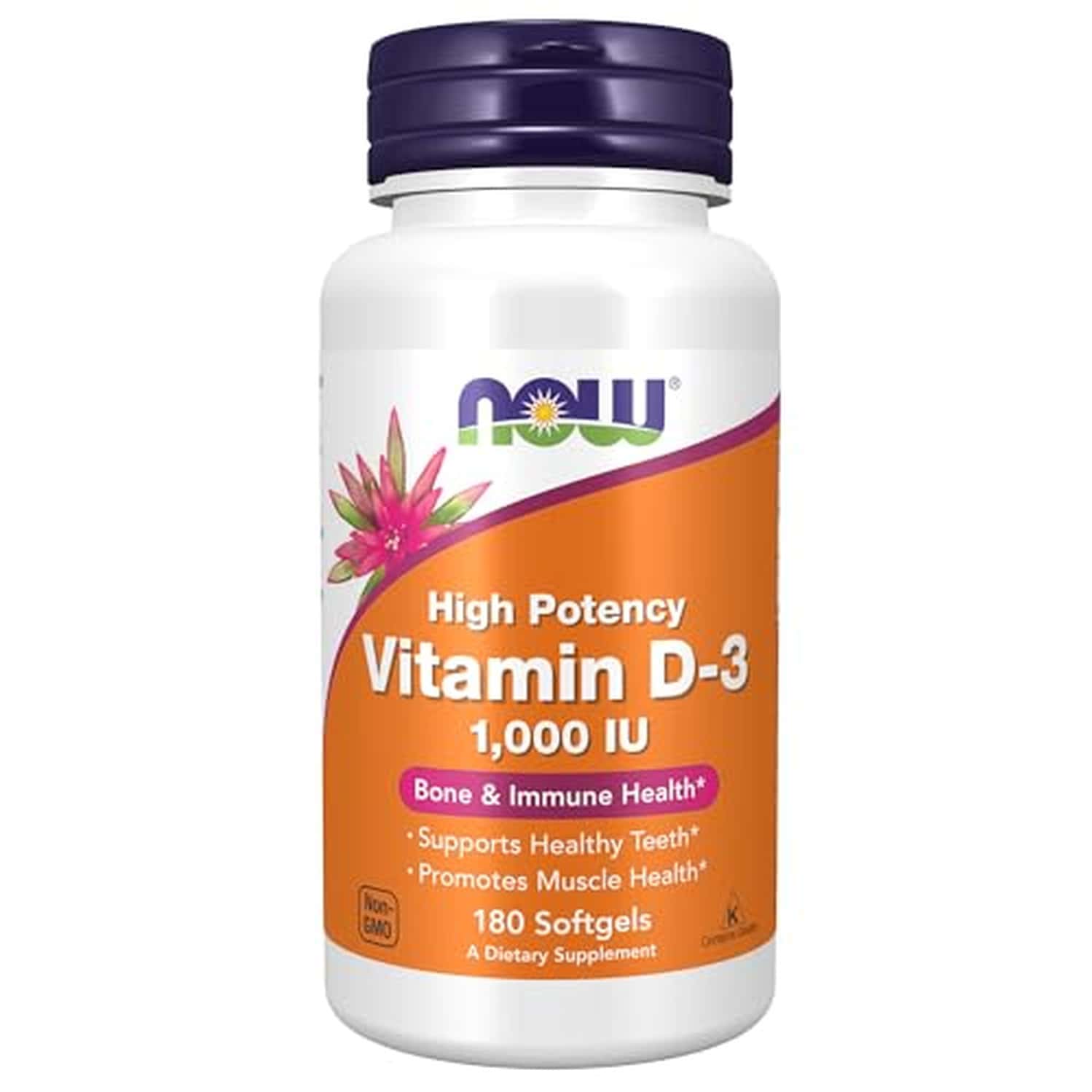 Now Supplements | Vitamin D-3 1 |000 Iu | High Potency | Structural Support* | 180 Softgels