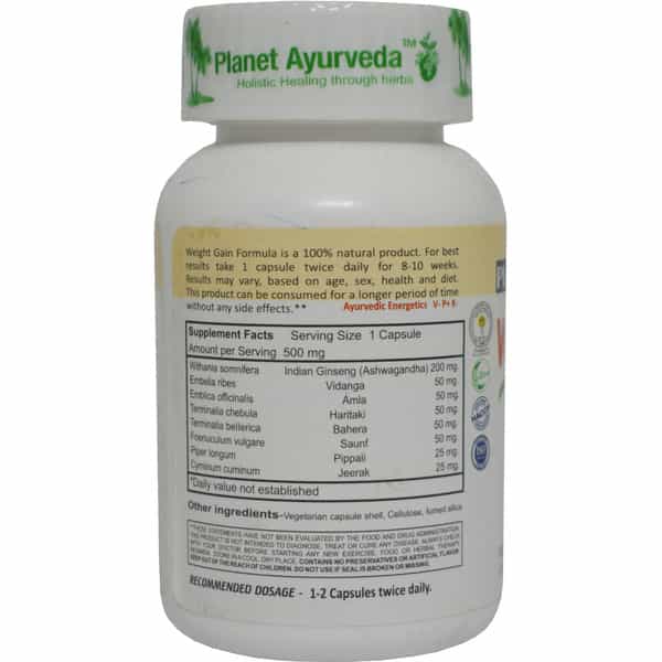 Planet Ayurveda Weight Gain Formula - 60 Capsules | Weight Management Supplement