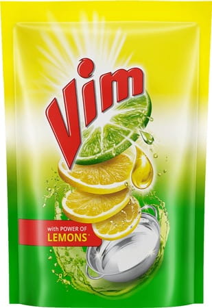 Vim Dishwash Liquid Gel Lemon - 900ml Refill Pouch