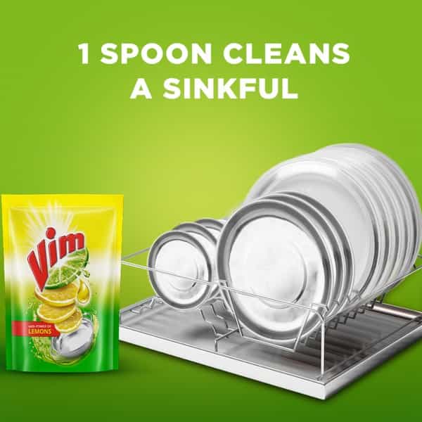 Vim Dishwash Liquid Gel Lemon - 900Ml Refill Pouch