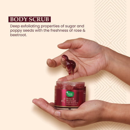 Mother Sparsh Rose & Beetroot Exfoliating Sugar Body Scrub For Dull & Uneven Skin Tone-100gm