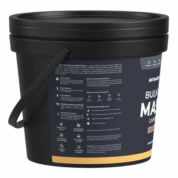 Nutrabay Gold Bulk Up Mass Gainer | Carbs To Protein Blend (3:1) | 30G Protein - 5Kg | Chocolate