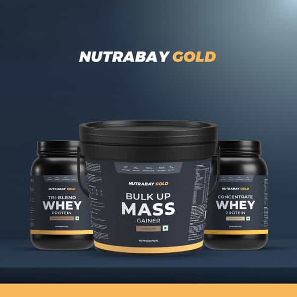 Nutrabay Gold Bulk Up Mass Gainer | Carbs To Protein Blend (3:1) | 30G Protein - 5Kg | Chocolate
