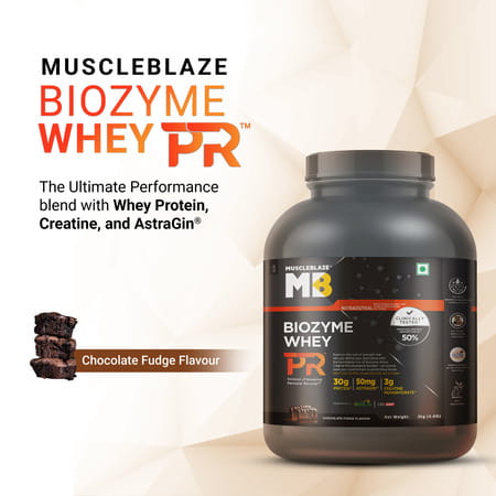 Muscleblaze Biozyme Whey Protein Pr | 30G Protein | Chocolate Fudge | 2Kg Trustified Gold Certified