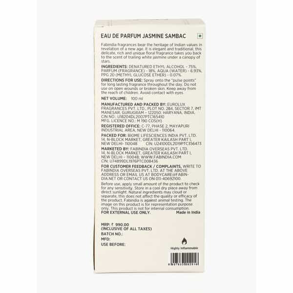 Fabindia Jasmine Perfume- 100Ml