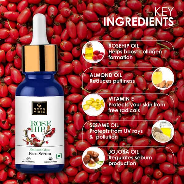 Good Vibes Radiant Glow Face Serum - Rose Hip - 10 Ml