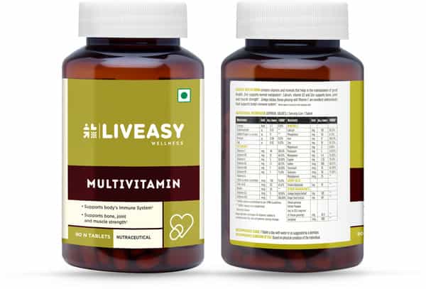 Liveasy Wellness Multivitamin Multimineral - Immunity Booster - Complete Nutrition - Bottle Of 90