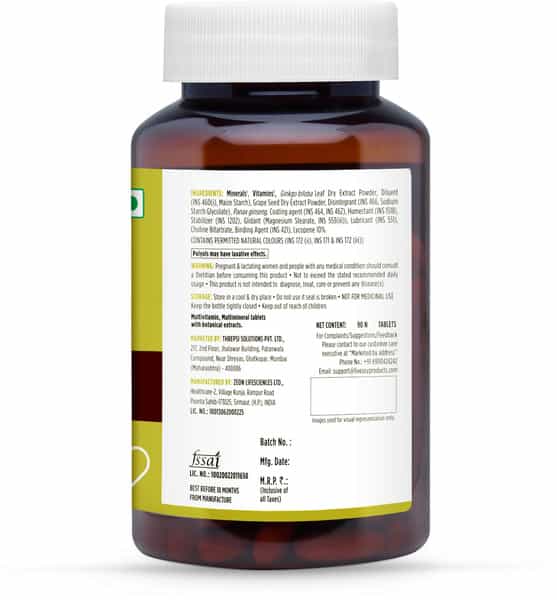 Liveasy Wellness Multivitamin Multimineral - Immunity Booster - Complete Nutrition - Bottle Of 90