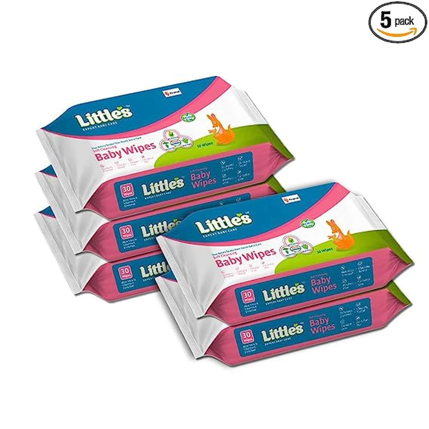 Little'S Soft Cleansing Baby Wipes (Pack Of 5 | 30 Wipes)
