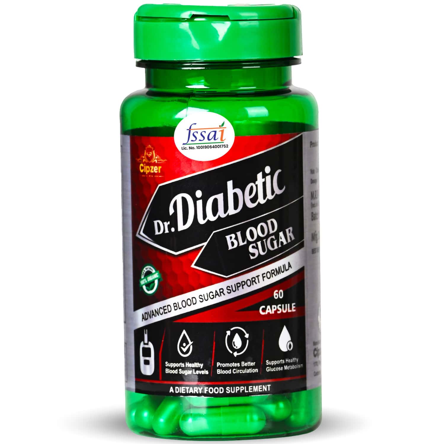 Cipzer Dr Diabetic Blood Sugar Capsule Healthy Blood Sugar Level,manage Diabetesnaturally-60 Capsule