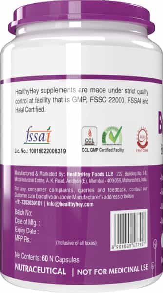 Healthyhey Brainfocus - Natural Brain Health Formula For Memory -60 Veg Capsules