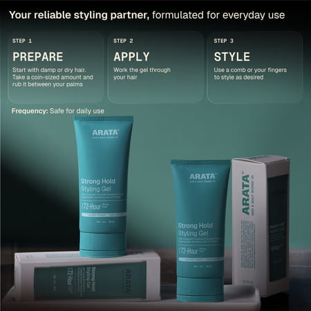 Arata Hair Styling Gel With Niacinamide For Strong Hold 50 Ml