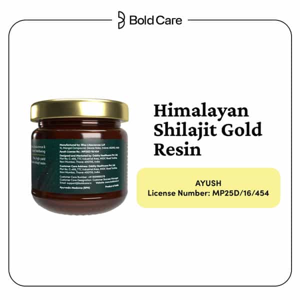 Bold Care 100% Pure Himalayan Shilajit Gold Resin|For Stamina | Metabolism & Muscle Recovery - 20G