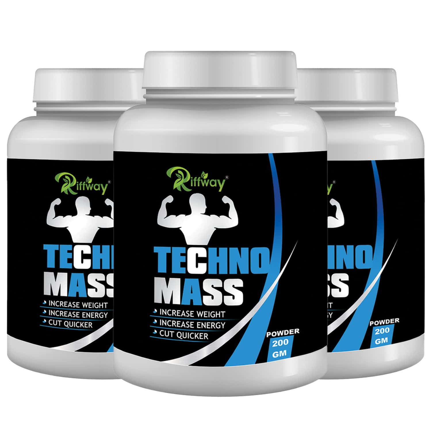 Riffway Techno Mass Weight Gain Powder | Minimizing The Risk Of Unhealthy Fat Accumulation (3x200gm)