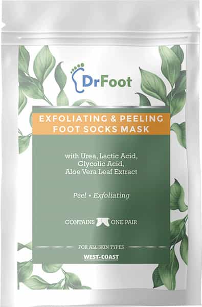 Dr Foot Exfoliating Foot Mask Sock With Urea Lactic Acid Glycolic Acid And Aloe Vera