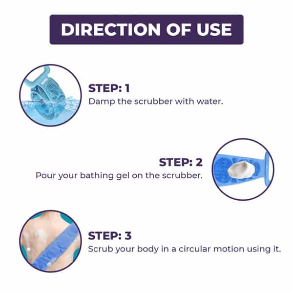 Sanfe Selfly Back Scrubber - Single | Body Bath Scrubber |Double Side Bathing Brush For Skin