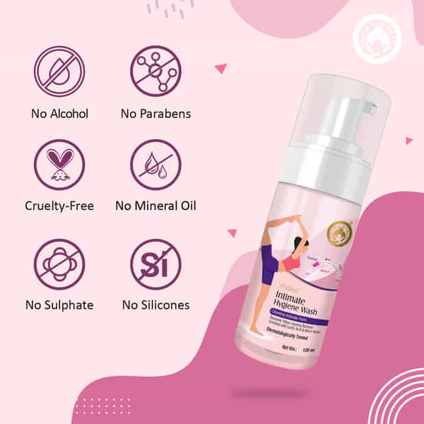 Mom & World Natural Intimate Foaming Feminine Hygiene Wash Ph 3.7 Lactic Acid & Witch Hazel 120 Ml