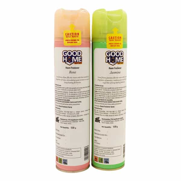 Good Home Jasmine And Rose Spray - Room & Air Freshner (2 X 130 Ml)